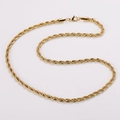 Classic golden stainless steel rope chain necklace with a secure lobster clasp - Gold 5MM 45CM