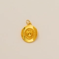 Golden sombrero pendant charm made of gold-plated metal with a polished finish - Hat Style C-Mexican Sombrero