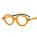 Retro punk oval sunglasses in vibrant orange and black frame for fashion lovers - Jelly Orange Frame Transparent Lens (C9)