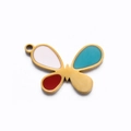 Golden butterfly charm with colorful enamel wings and loop for DIY jewelry making - Butterfly / Gold