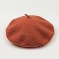 French style rust red thick wool beret hat for women with a classic solid color finish - M (56-58cm) / Brick Red