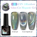 Esmalte gel magnético ojo de gato arcoíris RC01 de 7ml para manicura UV y LED - RC01