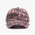 Casquette de baseball camouflage rose et noir avec visière courbée à six panneaux - Réglable / Camouflage Léopard Rouge Orangé (25A229 Rouge Orangé)