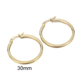 Orecchini a cerchio rotondi 30mm in acciaio inossidabile placcato oro 18K - 30mm