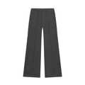 Soft dark grey knitted wide-leg trousers with elastic waist and stylish front seam - XS / Pants / Dark Gray