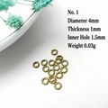 Detail van 4mm antiek bronzen afstandskraal voor DIY sieraden met maatspecificaties - 1# (4mm Diameter)