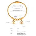 Detailed technical sizing chart for crystal titanium steel bangle with dimensions - Gold (Z265)