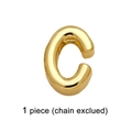 Polished gold-plated letter C charm for DIY bracelets, pendant only without chain - Letter C