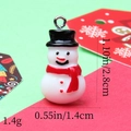 Macro view of snowman resin charm with dimensions 2.8x1.4cm for DIY jewelry crafts - 49# Snowman with Top Hat