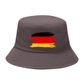 Foldable cotton bucket hat in dark grey with a brush-stroke German flag graphic - M / 7# Paintbrush Flag - Gray