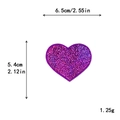 Purple heart sequin patch for DIY clothing, 6.5cm x 5.4cm size with glittering texture - Purple Heart*Small Size (Laser) #18