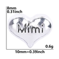 Silver heart-shaped Mimi charm for DIY modular bracelets with size and weight specs - Silver Heart-Mimi