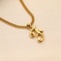 Minimalist 18K gold plated stainless steel necklace featuring a cursive initial J pendant - Letter F (Pendant Only)