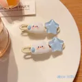 Set di 2 fermagli per capelli Y2K con stelle e nuvole per bambine, colori blu e bianco - Clip a U Nuvola Stella
