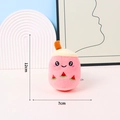 Pink watermelon bubble tea plush keychain with cute embroidery and orange straw, 12cm - Without Pendant / 12cm / Rose Red
