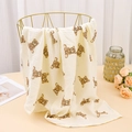 Couverture en mousseline de coton pour bébé avec motifs d'oursons bruns mignons - 80*65 cm / Ours