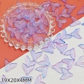 Blue purple gradient fishtail glass charm for jewelry making shown in a glass tray - Pink Purple Fish Tail