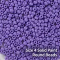 Round purple glass beads with solid baking paint finish for DIY jewelry crafting - EU 22