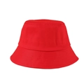 Classic bright red cotton canvas bucket hat with flat top and reinforced brim stitching - M (56-58cm) / Red