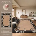 French vintage beige floral faux cashmere rug with non-slip linen backing for living rooms - 140*200cm / S Imitation Cashmere - Cloud Begonia
