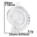 Detaillierte Größentabelle für Nautilus-Anhänger aus Edelstahl mit Maßen in mm und Zoll - Nur Anhänger / Stahlfarbe