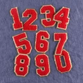 Set di toppe numeriche in ciniglia rossa con bordo dorato glitter e fondo in feltro - 8cm/Rosso/Set di Numeri 0-9