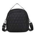 Minimochila y bolso bandolera de nailon negro acolchado impermeable para mujer - Negro