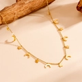 Elegant gold necklace featuring dainty star and moon pendants on a minimalist chain - Multi-Star and Moon (L204)