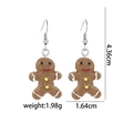 Gingerbread man drop earrings for Christmas, brown alloy charms with size measurements - Small Gingerbread Man Earrings