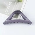 Elegant purple triangle hair claw clip in resin with a smooth finish and hollow design - Glossy Purple