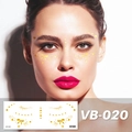 Golden freckle tattoo stickers with stars and bows, model display and card view - Stars and Bows (VB-020)
