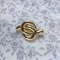 Lava style gold alloy knotted hair clip with textured surface and mirror finish - Alloy / Style C (6.5*4.5*2cm) - Knot Hair Clip / Gold