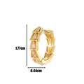 Goldener Ohrring mit Schlangenmusterschuppe und weißem Zirkonia-Stein-Details - Schlangenschuppen Textur Trapez Zirkonia