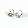 Wooden Halloween skull earrings 16x11mm studs for spooky festive jewelry accessories - Skull