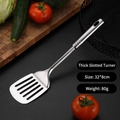 Paletta forata in acciaio inossidabile ispessito per cucinare con scena cucina - Spatola per Friggere Spessa (1mm)
