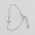 Silver chain bracelet with round hollow pendant featuring the engraved letter K for women - Silver K
