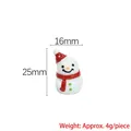 Miniature bonhomme de neige en résine avec bonnet et écharpe rouges, 16mm par 25mm - Bonhomme de Neige 3D