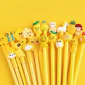 Set of 20 yellow quick-dry gel pens with cute cartoon toppers and charms - 20 Pcs Yellow Series