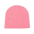 Unisex pink knit beanie made of warm ribbed material for outdoor winter leisure wear - Pink