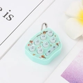 Mini light green Whac-A-Mole electronic game keychain with cartoon hamster buttons - Chinese Packaging / Cyan