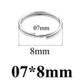 8mm silver stainless steel double loop split rings for DIY jewelry and keychains - 0.7x8mm / Silver