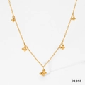Collar de mariposa dorada en acero inoxidable con cinco colgantes elegantes - Dorado (D1283)