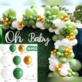 161PCS sage green balloon arch kit with metallic gold balloons for baby shower decor - Refreshing