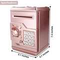 Rose gold electronic ATM piggy bank with digital keypad and security lock specifications - New Rose Gold