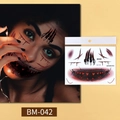 Halloween temporary mouth tattoo sticker BM-042 with horror claw marks and stitches - Style BM-042