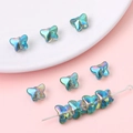 Perle a farfalla in vetro iridescente per gioielli fai da te con finitura galvanica - Design a Farfalla(5#) / 20 Pezzi/Confezione / Trasparente Iridescente