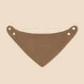 Dark brown cotton gauze baby bib bandana with double-layer texture and snap buttons - Dark Coffee
