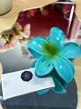 Elegant blue orchid hair claw clip made of translucent resin for women's hair styling - Large (approx 8cm) / Gradient Blue