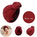 Eleganter weinroter Turban-Hut für Damen mit plissiertem Design und stilvollem Knoten - Burgunderrot