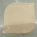 Beige cotton muslin bib with soft bubble texture and snap fasteners for infants - Beige (27#)